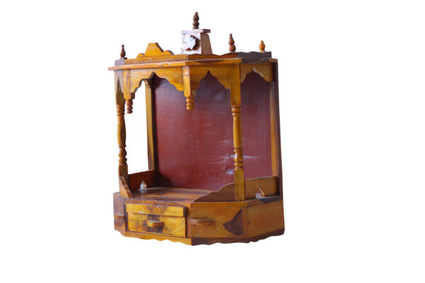 Handcrafted Pooja Mandir with Brass Accents